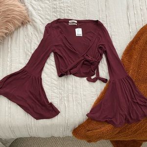 NWT Urban Outfitters long sleeve wrap top
